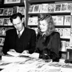 Bokhandel i Gävle Lucia 1943 Från Norrlandsposten. Foto Carl Larssons Fotografiska Atelje AB Gävle